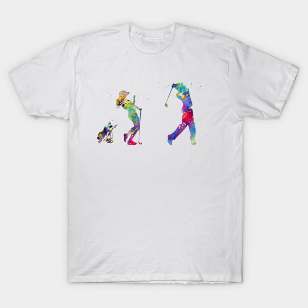 Golfer couple T-Shirt by erzebeth